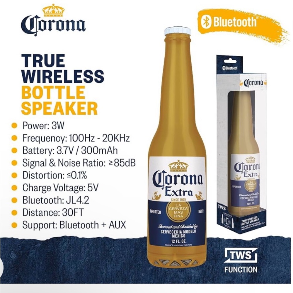 Corona beer bottle Bluetooth speaker NEW IN BOX - Picture 4 of 5